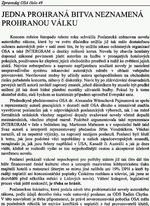 Zpravodaj OSA �. 49